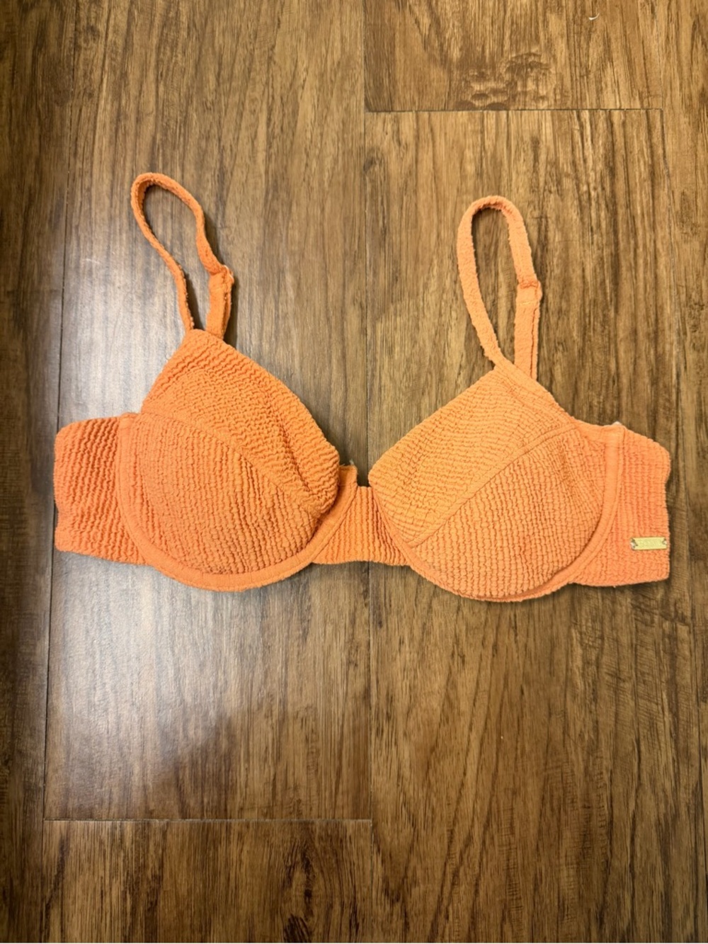 Coral Textured Bikini Top